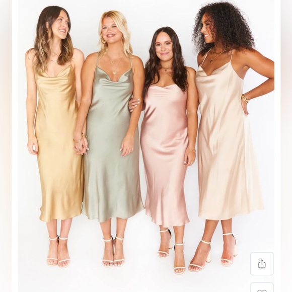 SHOW ME YOUR MUMU Verona cowl neck Slip Midi Dress Show me the Ring Bridesmaid - Picture 2 of 9